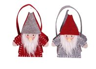 Cute Red Grey Christmas Gift Handbag , 15*24 Cm Santa Candy Bags