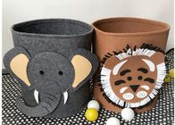 Washable Lion Pattern Felt Storage Boxes Easy Using With EN71 Certification